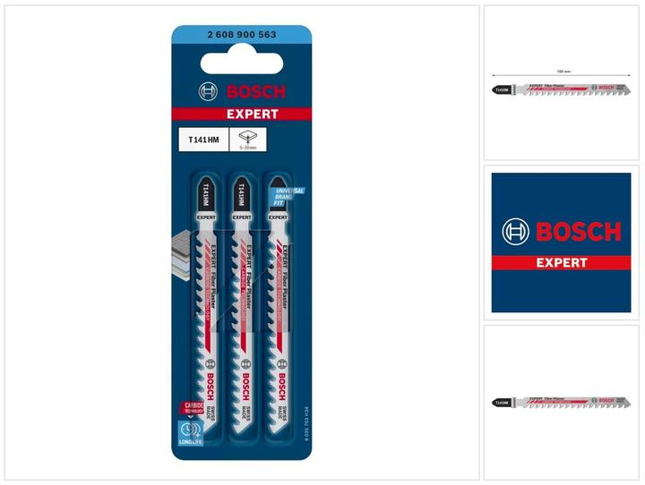 Actual product image Bosch Professional Zubehör Expert 'Fiber Plaster' T 141 HM Jigsaw blade, 3 pieces