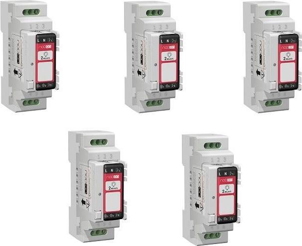 Productafbeelding NodOn NOD DRB-1-1-00 - DIN rail doos voor Zigbee of EnOcean relaisschakelaars (5 stuks)