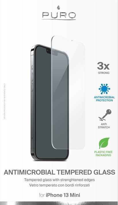 Produktbild Puro Glas antibakteriell Apple Apple iPhone 13 mini (1 Stück, Apple iPhone 13 mini)