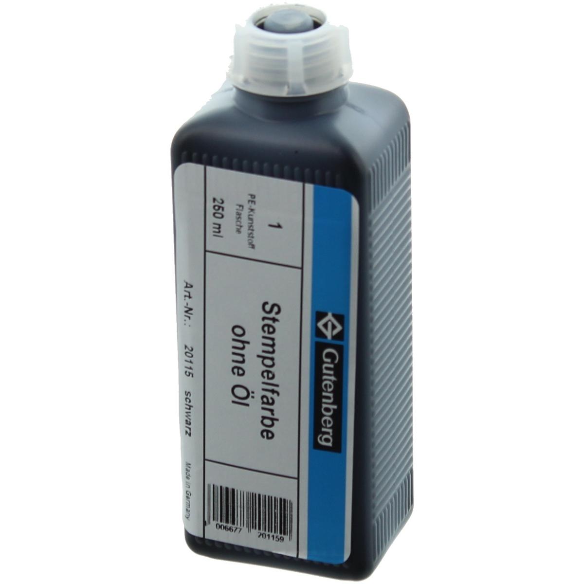 Gutenberg, Stempel, Stempelfarbe ohne Öl 250ml schwarz