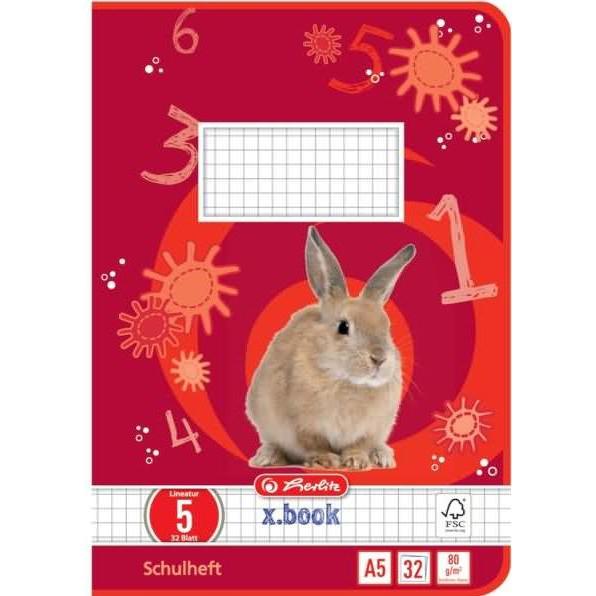 Herlitz, Heft + Block, Schulheft x.book, DIN A5, Lineatur 5 / kariert (A5, Kariert, Kein Einband)
