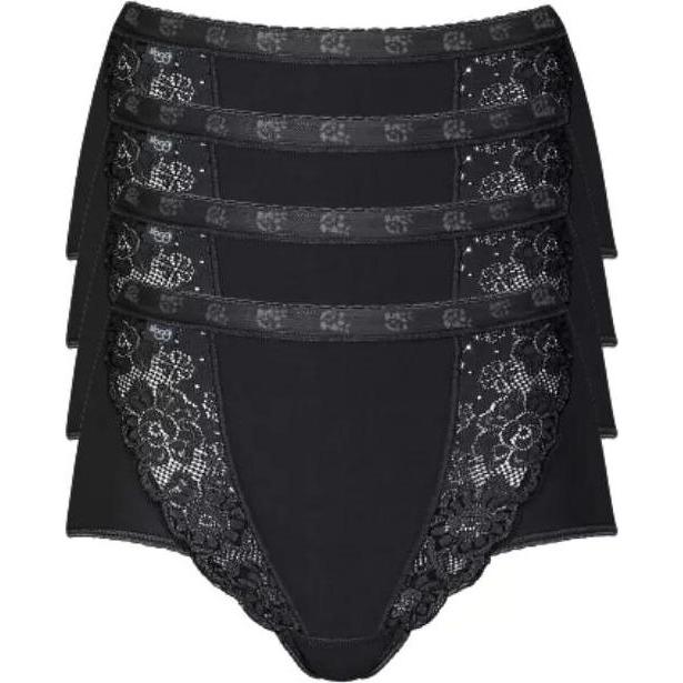 Sloggi, Damen, Unterhosen, Chic Maxi, Schwarz, (46, 4er Pack)