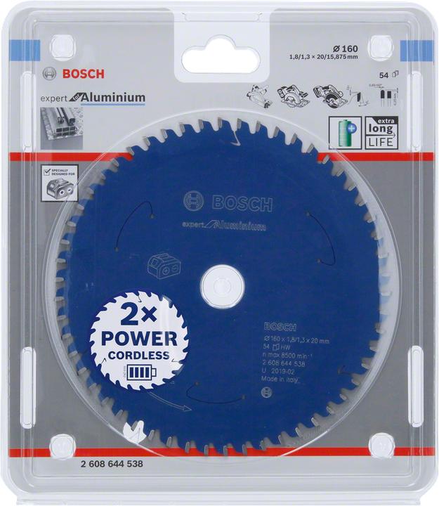Actual product image Bosch Professional Zubehör Circular saw blade Expert for Aluminium for cordless saws,160 x 1,8/1,3 x 20, 54 teeth