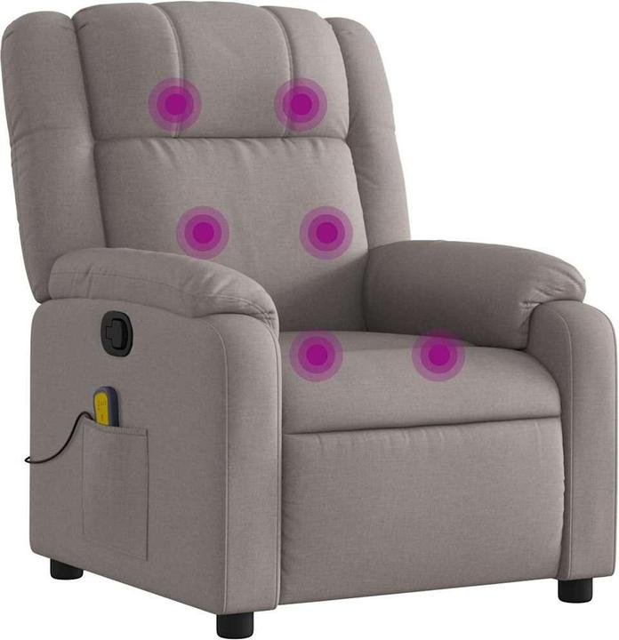 Produktbild VidaXL Massagesessel Fernsehsessel Relaxsessel Sessel Liegesessel Taupe Stoff