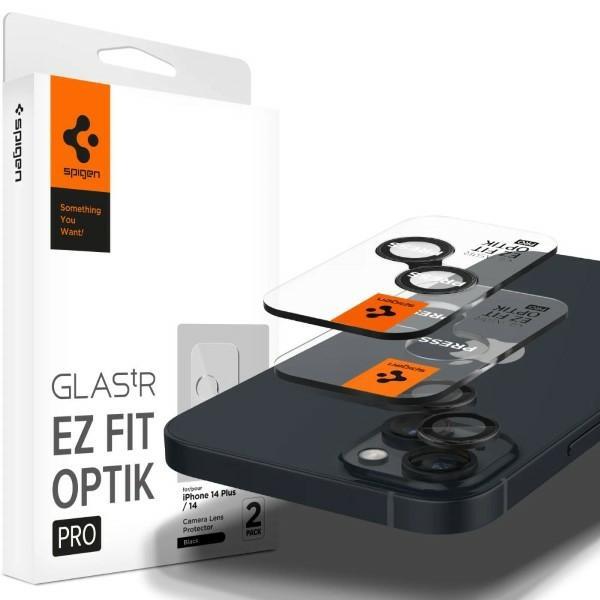 Thumbnail - Spigen Optik.Tr Camera iPhone 14/14 Plus EZ FIT Lens 2szt./2pcs czarny/black AGL05213 (2 Stück, Apple iPhone 15), Smartp...