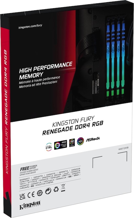 Actual product image Kingston FURY Renegade RGB (1 x 16GB, 3600 MHz, DDR4-RAM, DIMM)