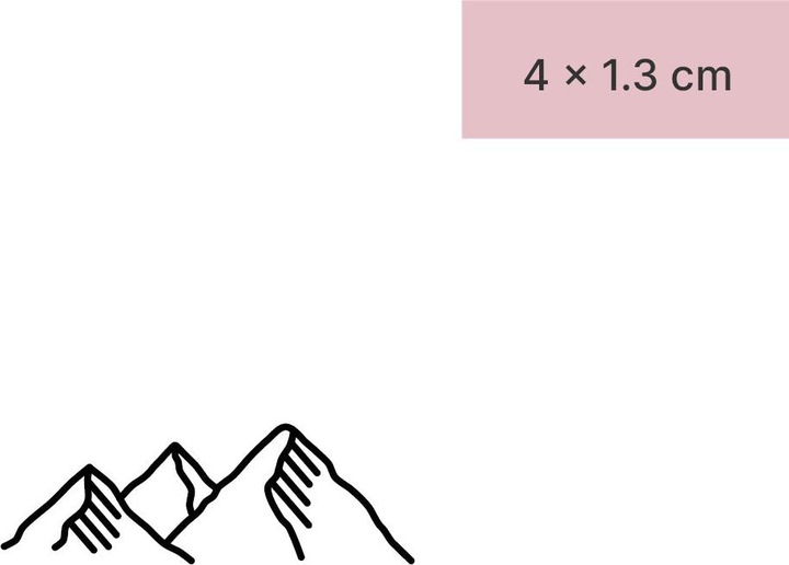 Actual product image minink Temporary tattoo - Mountains with snow