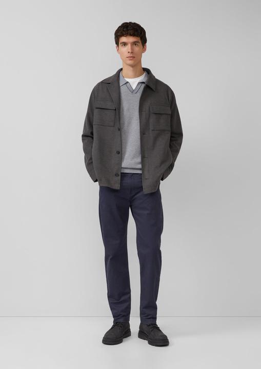 Produktbild s.Oliver Strickpullover Gestrickter Streifenpullover mit Polokragen und Rippbündchen (M)