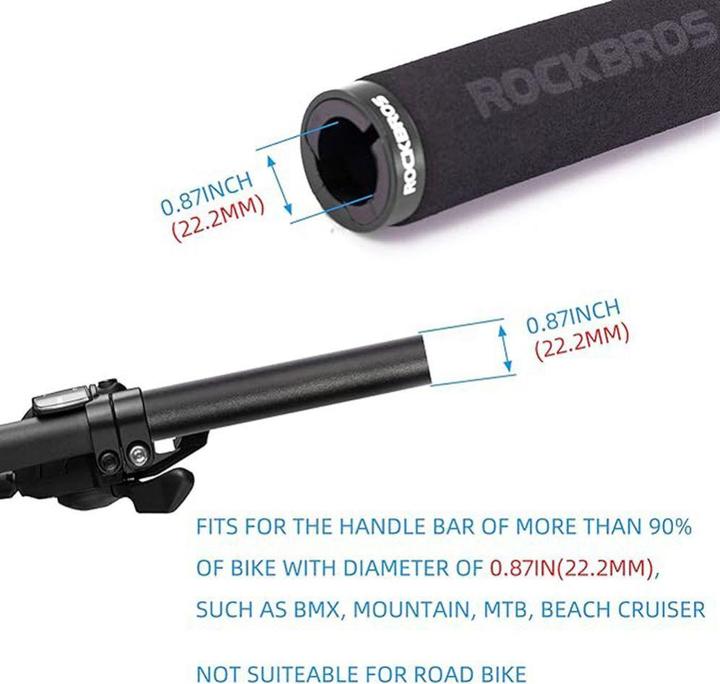 Immagine prodotto Rockbros BT1001BKBK manopole per manubrio da bicicletta in spugna - nero