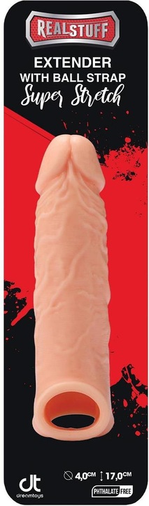 Actual product image RealStuff 21690 Extender With Ball Strap 6.5â€ Prolunga Fallica Per Il Pene In Silicone Color Carne