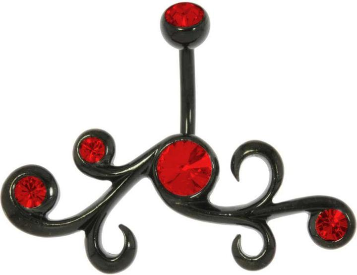 Image du produit Bijouteria Piercing nombril (Acier chirurgical 316L, Cristallin, Revêtement PVD (noir))