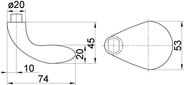 Actual product image Glutz Door knobs cranked 5839 (Door knob)