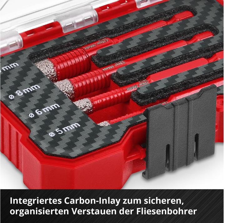 Actual product image Einhell Diamond tile drill bit set, 500404, XS case, 4-piece (5-10 millimetres)