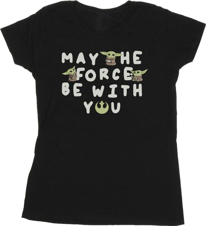 Image du produit Star Wars - T-shirt THE MANDALORIAN GROGU MAY THE FORCE BE WITH YOU - Femme (M)