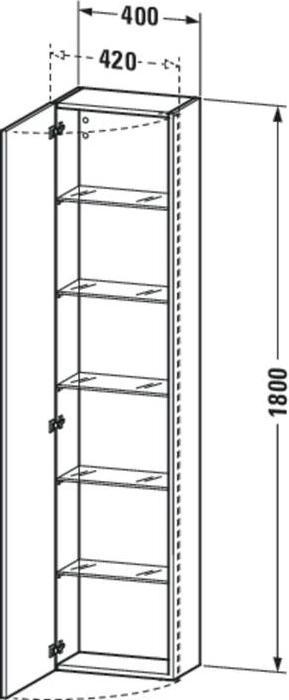Image du produit Duravit Armoire haute DURASTYLE 240x400x1800mm Ans à droite noyer naturel