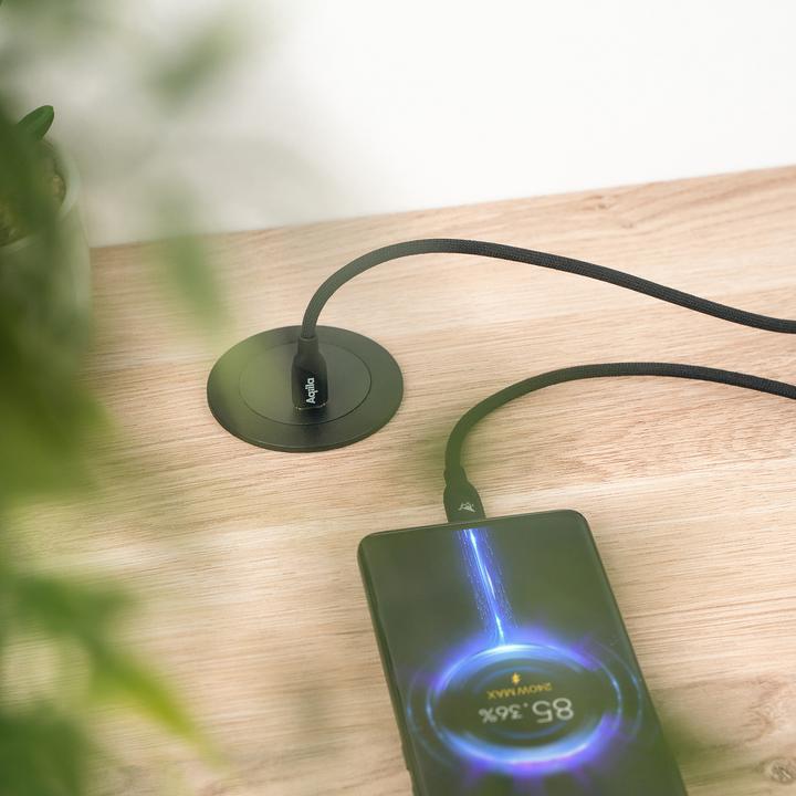 Produktbild Aqiila Cablebird CB11 - USB-C to USB-C Braided cable, 240W (1m) - Black (1 m, USB 2.0, 240 W)