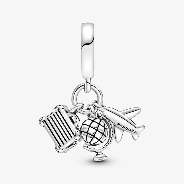 Immagine prodotto Pandora Aeroplano, mappamondo e valigia (Argento 925, Smalto)
