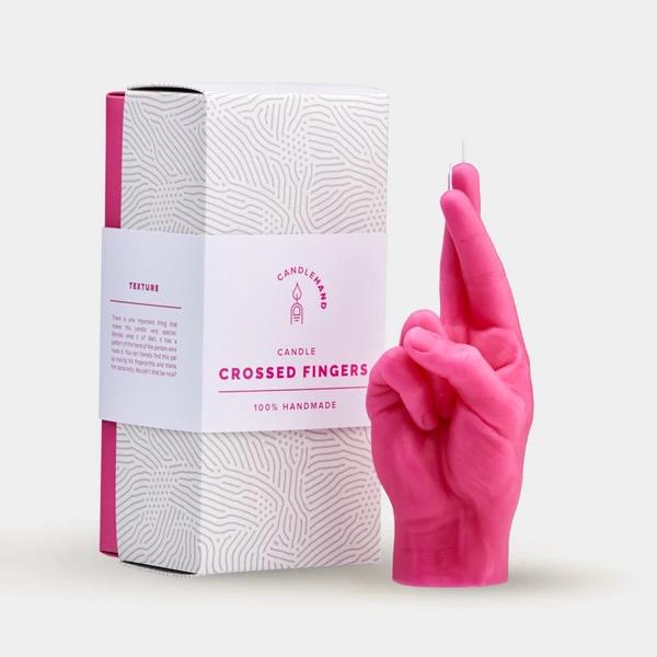 Image du produit Candle Hand Bougie Mandatus Crossed Fingers, Rose, Caractéristiques (1 pcs)