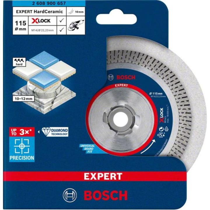 Productafbeelding Bosch Professional Zubehör Expert HardCeramic X-LOCK diamantdoorslijpschijven, 115 x 22,23 x 1,4 x 10 mm