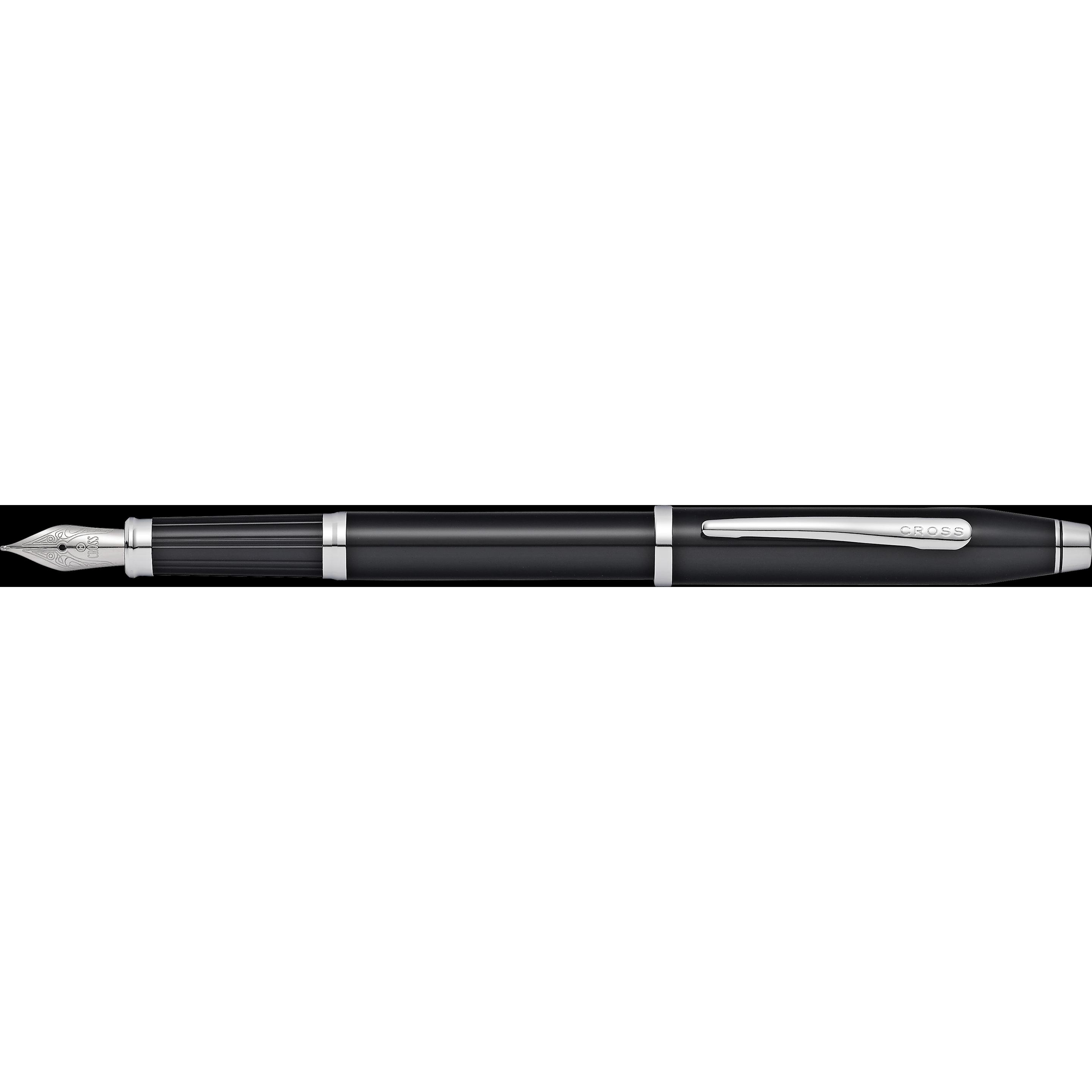 Cross, Schreibstifte, Füller Century II F Schwarzlack verchromte Applikation