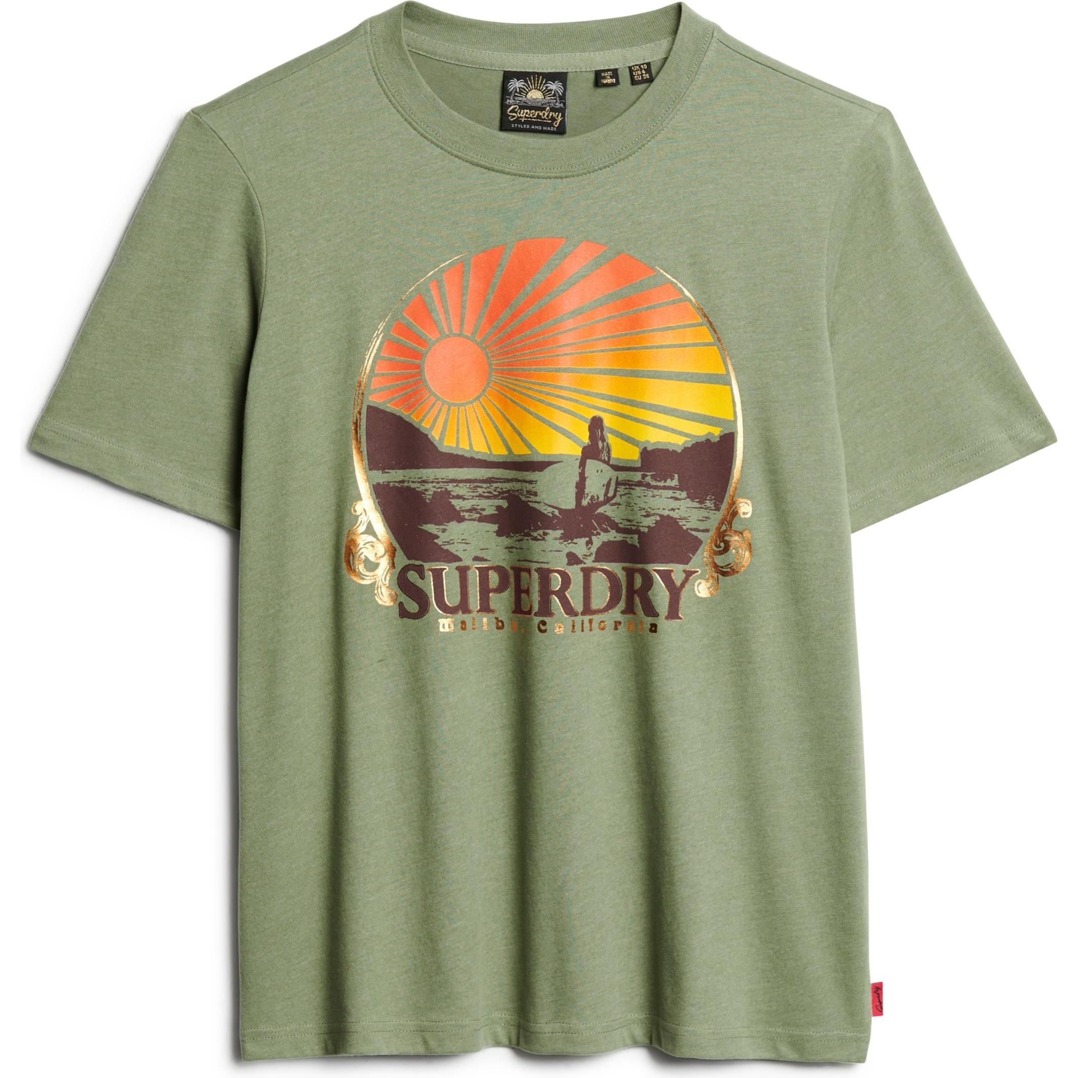 Thumbnail - Superdry, Damen, Shirt, t-hirt uperdry travel ouvenir, Grün, (S)
