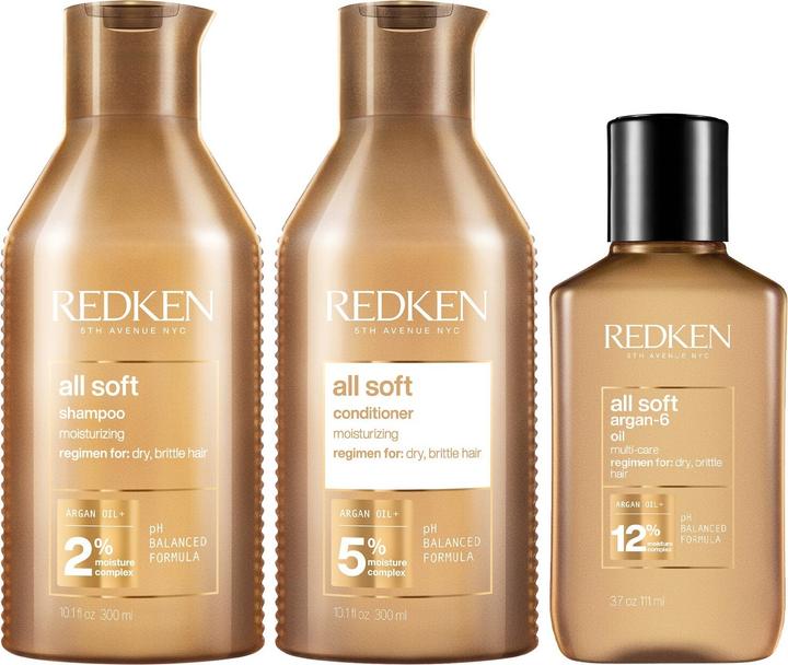 Image du produit Redken Shampooing (300 ml), après-shampooing (300 ml) et huile d'argan-6 (90 ml)