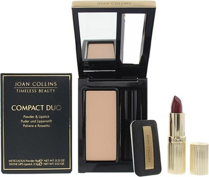 Actual product image Joan Collins Beauty Joan Collins Timeless Beauty Compact Duo Lipstick and Powder Helene