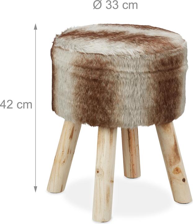 Image du produit Relaxdays Tabouret fourrure