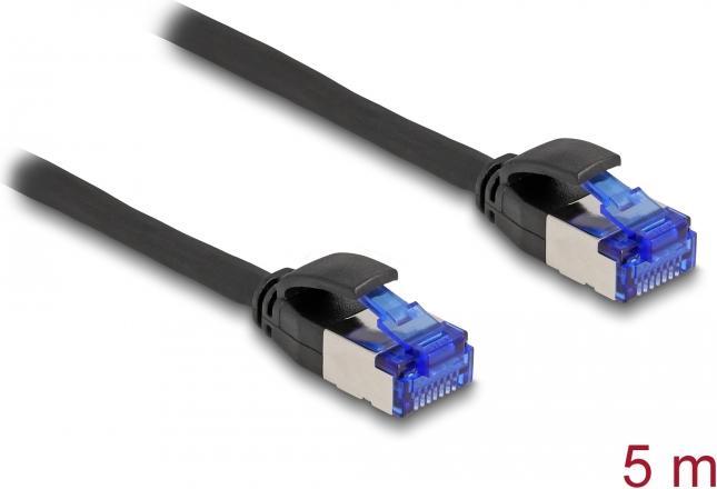 Actual product image Delock RJ45 network cable Cat.6A S/FTP Slim 5 m black (S/FTP, CAT6a, 5 m)
