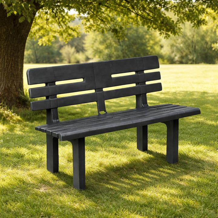 Actual product image Mojawo Stabile Parkbank Kunststoff Gartenbank Sitzbank 110x52x71cm