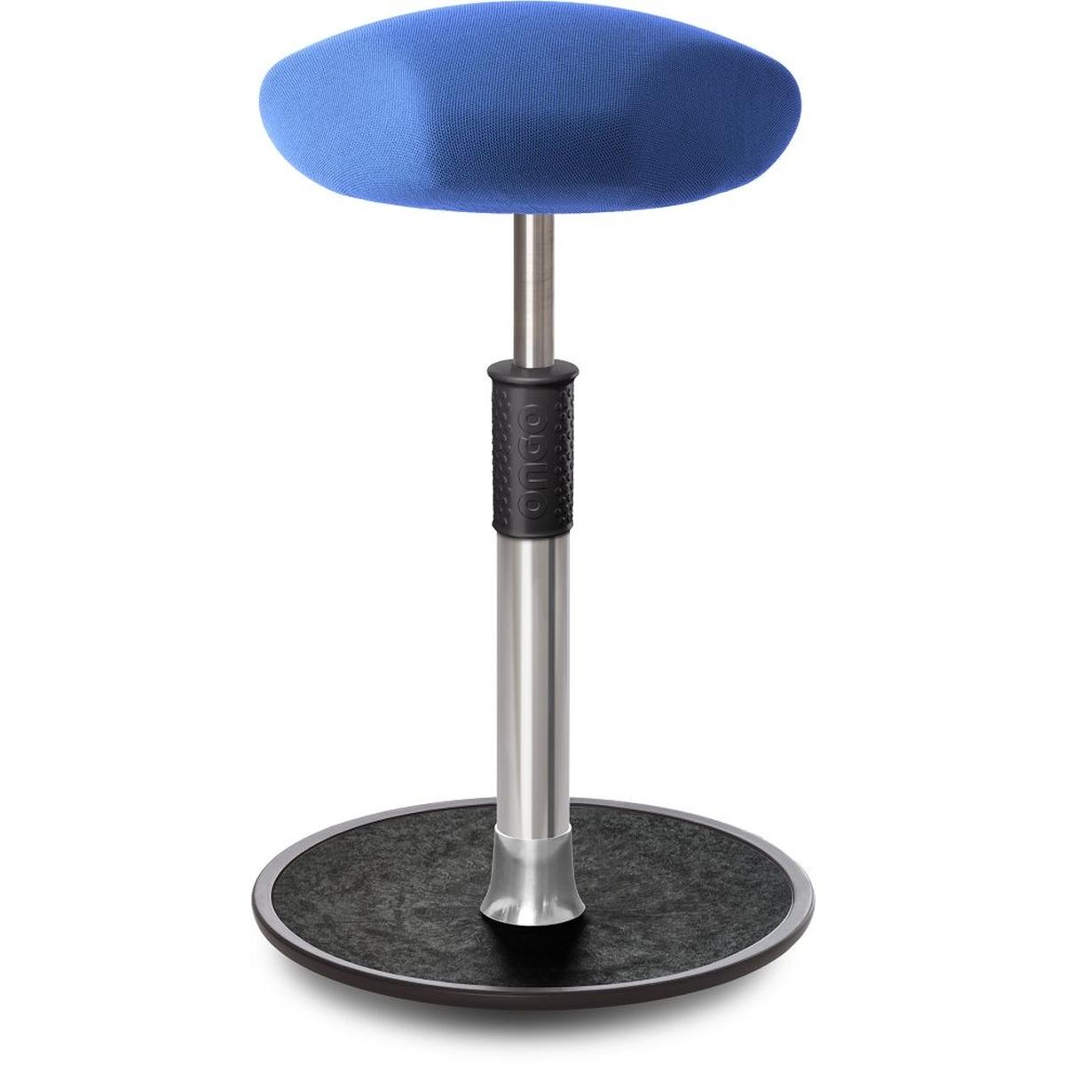 Ongo, Bürostuhl, Sitz- Stehhocker Free Tall Triangel Gestrick blau chrom /schwarz