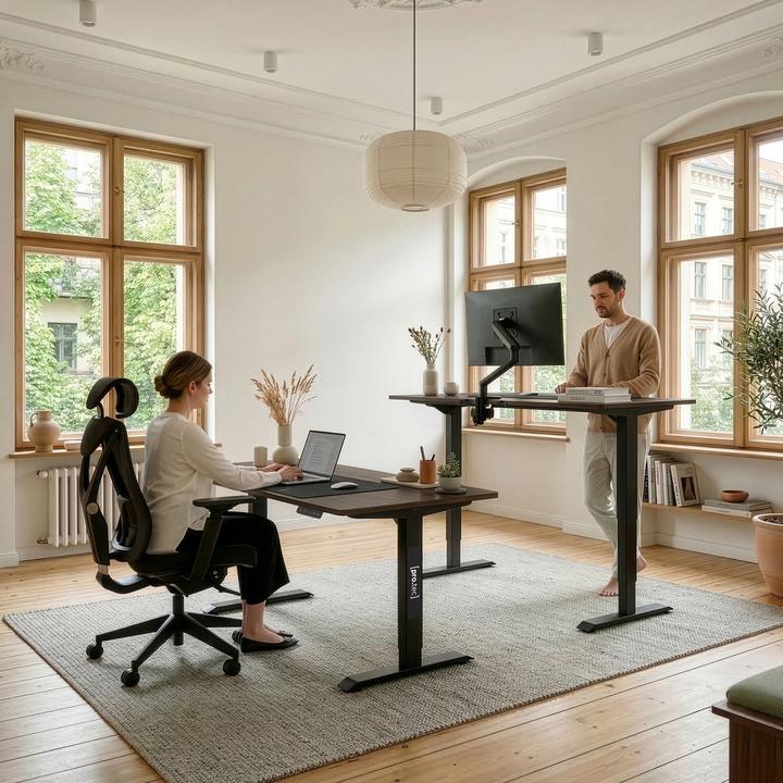 Produktbild Pro-Tec Höhenverstellbarer Tisch Stryn 160x75 cm Walnussoptik