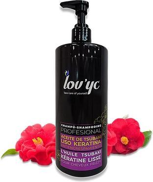Lov'yc Professionelles Keratin und Tsubaki-Öl Anti-Frizz Haarshampoo 25.30 fl oz (Flüssiges Shampoo)