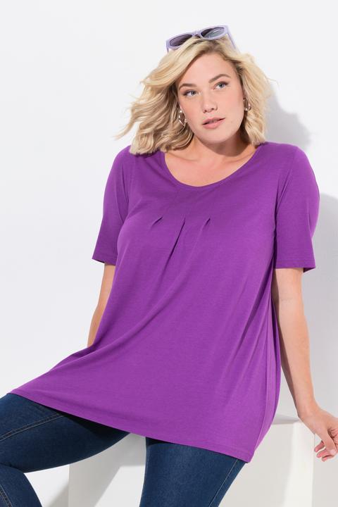 Actual product image Ulla Popken Essential Front Pleat Tee (50, 52)