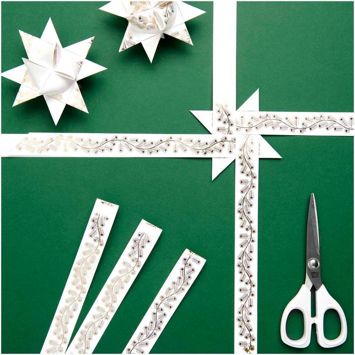 Actual product image Rico Design Paper strips "Twigs", white-gold, 40 strips (120 g/m², 40 x)