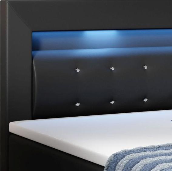 Immagine prodotto Juskys Letto a molla LED Montana (180 x 200 cm)