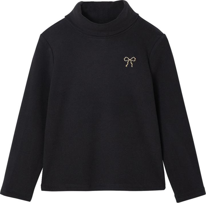 Image du produit Vertbaudet Rollkragenpullover Mädchen, Fleece, mit Glitzer-Schleifenstickerei (158)