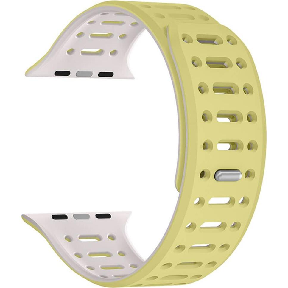 Cover-Discount Apple Watch 44/45/46/49mm - Silikon Sportarmband zweifarbig (Silikon), Uhrenarmband, Gelb