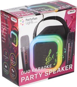 Produktbild PartyFun Lights Karaoke-Duo-Set 2 Mikrofone + Lautsprecher 13X8X14 Cm