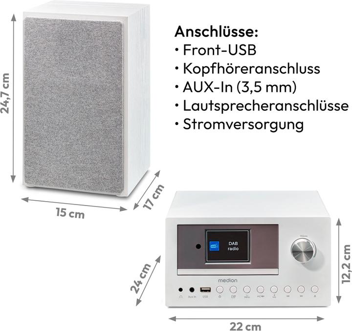 Actual product image Medion DAB+ LIFE P85003 (Wi-Fi, Bluetooth, CD player, 2x 15 W)