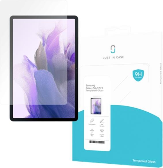 Actual product image Just in Case Tempered Glass Clear Screen Protector Samsung Galaxy Tab S7+/S7 FE/S8+ (1 Piece, Galaxy Tab S7 FE)