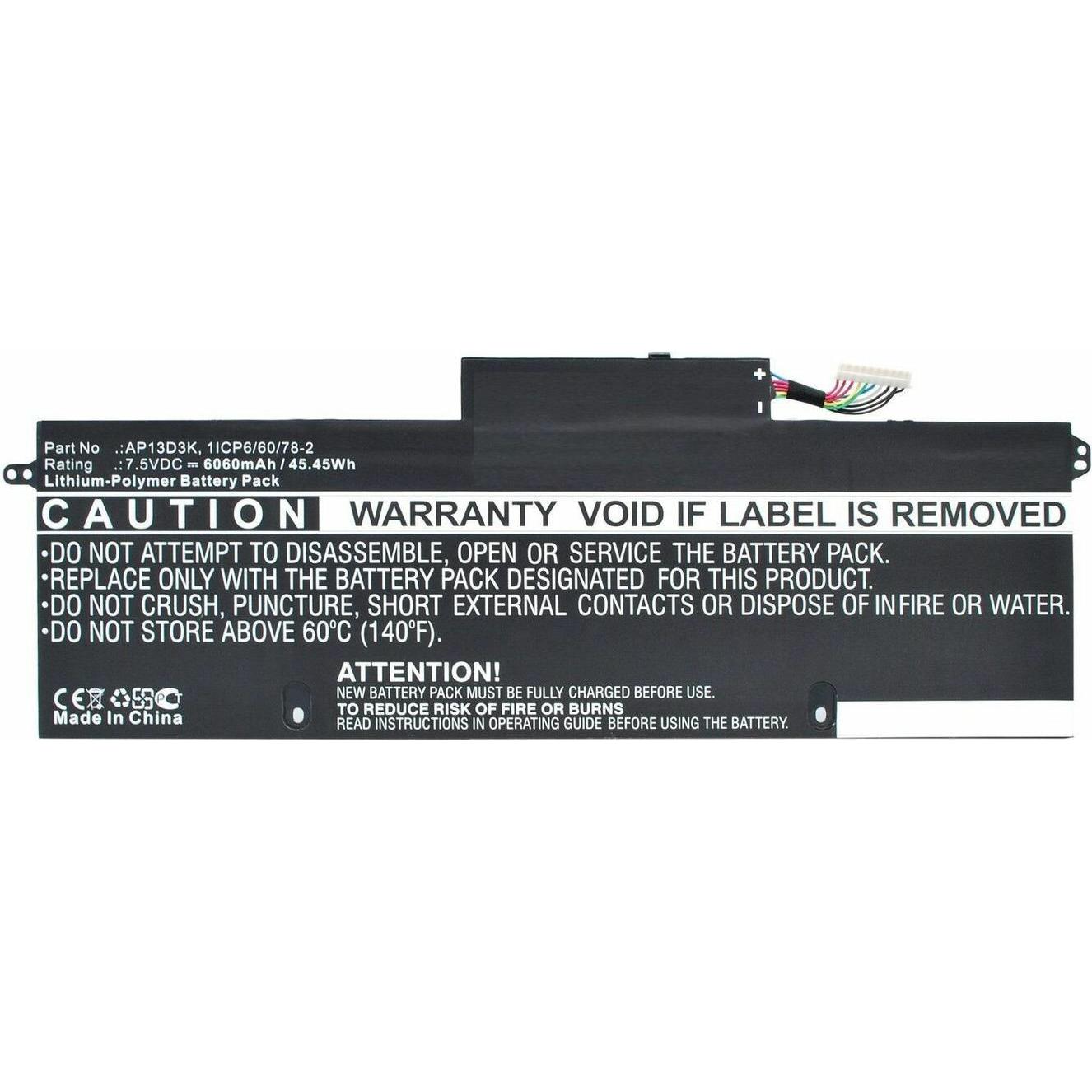 CoreParts Laptop Battery for Acer (1 Zellen, 6060 mAh), Notebook Akku, Schwarz