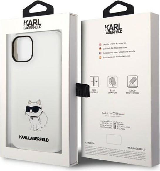 Image du produit Karl Lagerfeld KLHCP14MSNCHBCH iPhone 14 Plus 6,7" étui rigide bia?y/white Silicone Choupette (Apple iPhone 14 Plus)