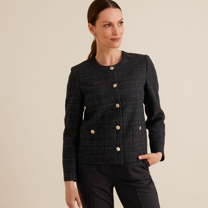 Produktbild Anne Weyburn Kurze Tweedjacke mit gerader Schnittform (40)