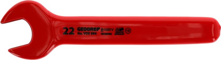 Produktbild Gedore VDE-Einmaulschlüssel, 22 mm, Hochwertiger Vanadium-Stahl, Nach EN 60900/IEC 60900 (22 mm)