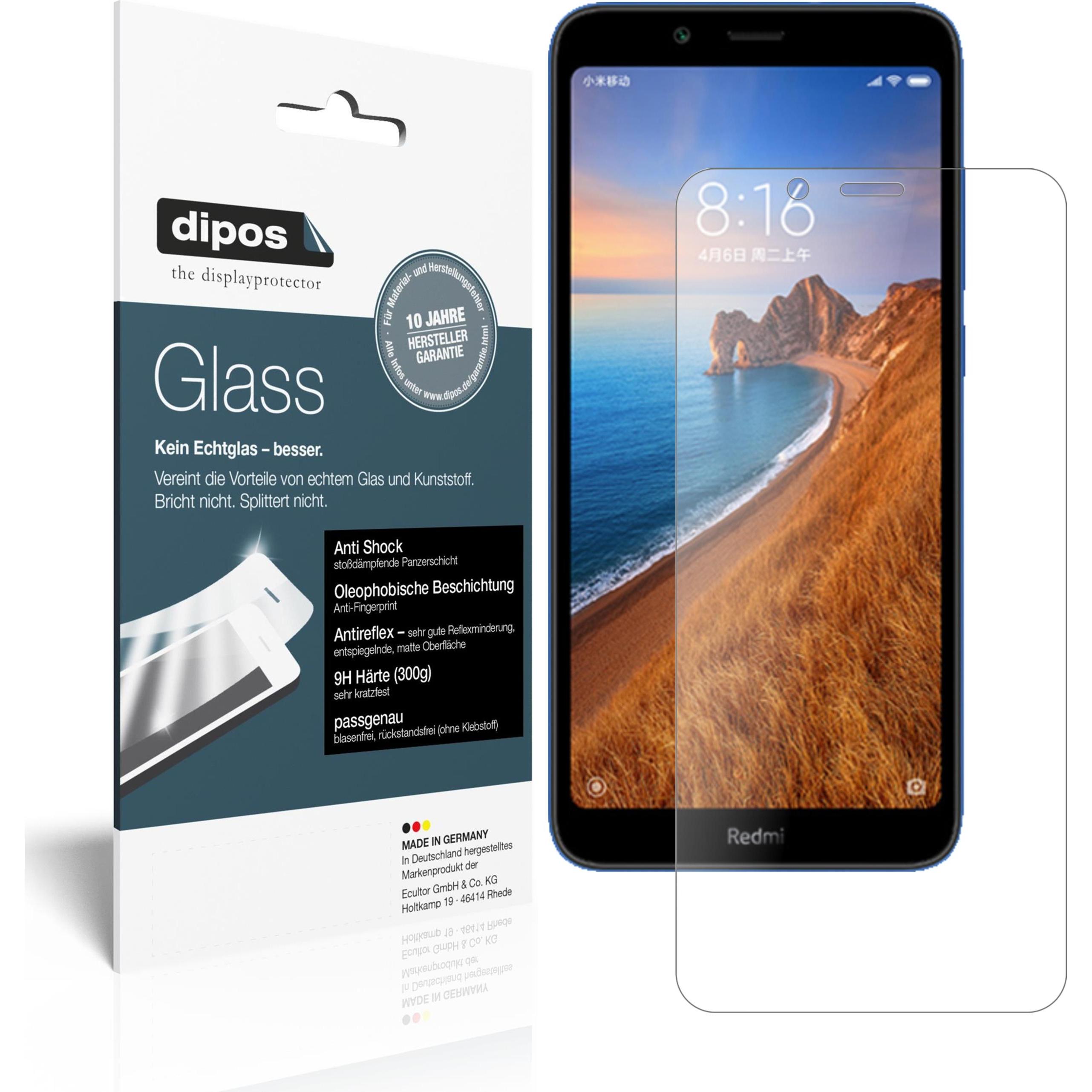 Dipos Displayschutz Anti-Shock (2 Stück, Xiaomi Redmi 7A), Smartphone Schutzfolie, Transparent