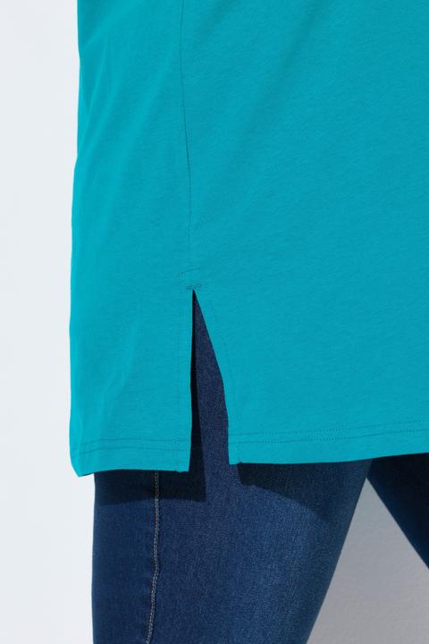 Actual product image Ulla Popken Basic Round Neck Short Sleeve Relaxed Fit Tee (62)