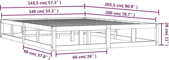 Actual product image vidaXL Bettrahmen (140 x 200 cm)