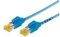 Actual product image Tecline Patch cable S/FTP, PiMF, Cat 6a, blue, 20.0 m For 10 Gigabit/s, halogen-free, with Draka cable and (PiMF, S/FTP, CAT6a, 20 m)