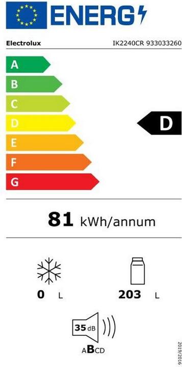 Label énergétique Electrolux IK2240CR (203 l)